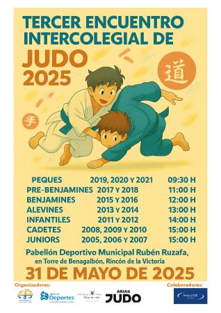 El 3º Encuentro Intercolegial de Judo de Rincón de la Victoria reunirá a 300 jóvenes deportistas el próximo 31 de mayo