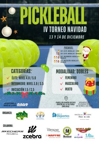 El IV Torneo de Navidad de Pickleball de Rincón de la Victoria acogerá más de un centenar de jugadores del panorama nacional