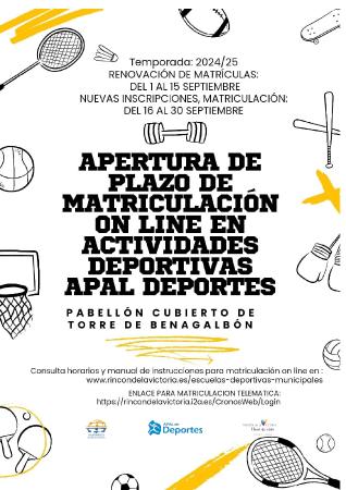 Rincón de la Victoria abrirá el plazo de matriculaciones para las escuelas deportivas municipales a partir del 2 de septiembre