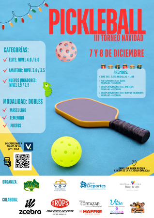 Más de un centenar de jugadores del panorama nacional participarán en la tercera edición del Torneo de Navidad de Pickleball de Rincón de la Victoria